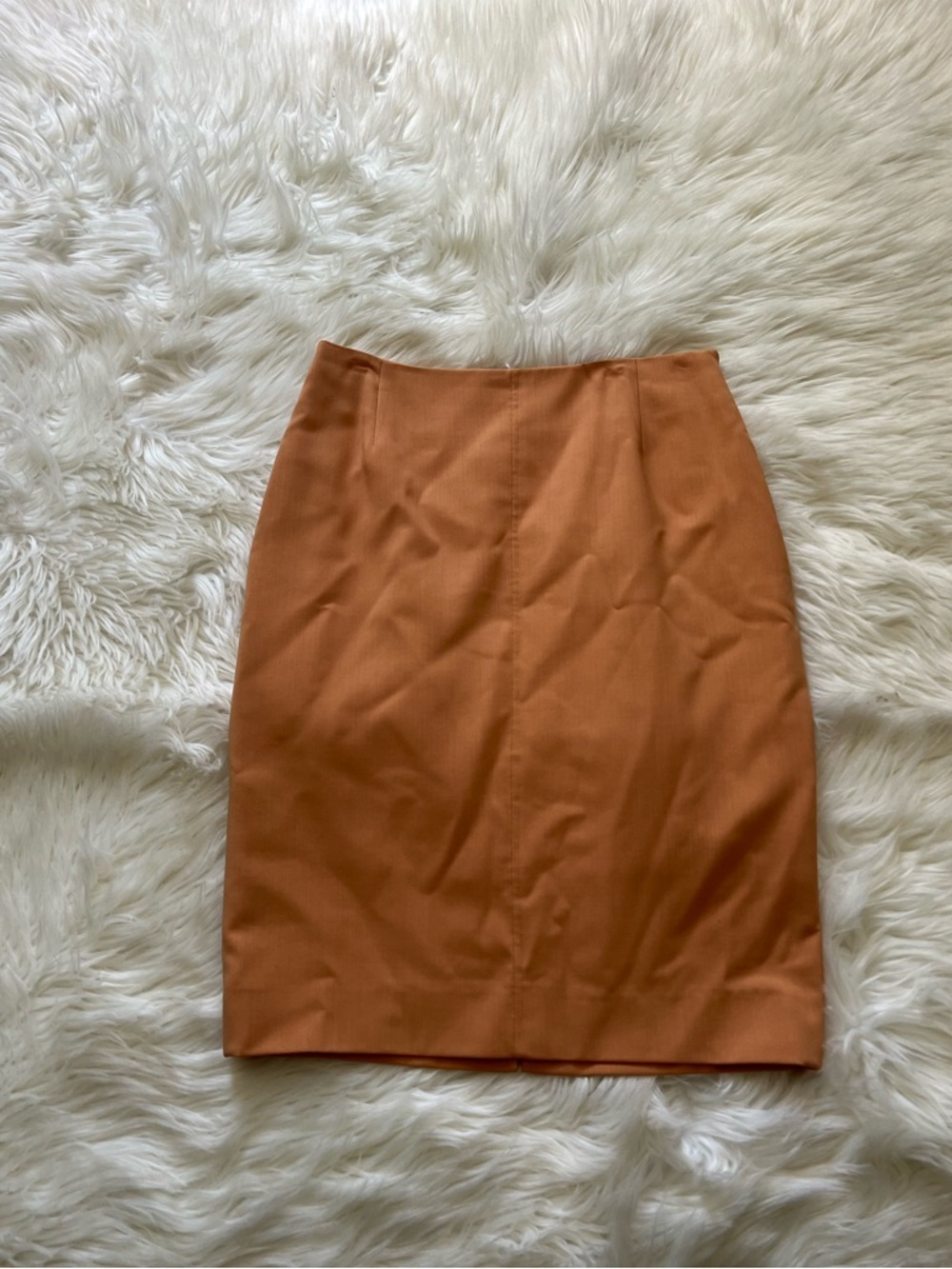 Doncaster Rust Orange Pencil Skirt 99% Wool